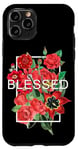 Coque pour iPhone 11 Pro Graphique rouge béni et fleuri