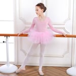 Flickor Balett Tutu Klänning Bomull Dans Leotard med Kjolen Kort Ärm/Lång Ärm Ballerina Outfit