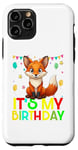 Coque pour iPhone 11 Pro It's my birthday a fox stamping party for girls