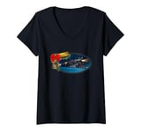 Womens The Polar Express Believe, Night Train With Christmas Bow V-Neck T-Shirt