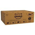 Whiskas 1+ Adult Classic Selection in Gravy 84 Pouches, Adult Wet Cat Food, Megapack (84 x 85 g)