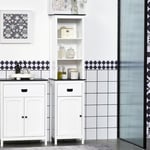 Tall Slim Bathroom Cabinet Adjustable Shelf Drawer Storage Organizer Cupboard