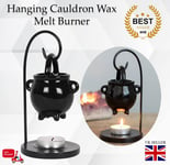 Black Hanging Cauldron Oil Burner Wax Melt Tea Light Holder Pagan Witch Gothic.