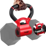 Yes4All D8FC Poignée pour Kettlebell, Noir et Rouge, Convertit les Haltères en Kettlebells