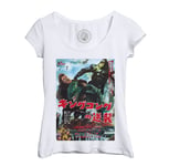 T-Shirt Femme Col Echancré King Kong Versus Godzilla Vieille Affiche De Film Rétro Poster Cinéma Vintage