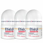 EtiaXil Traitement Détranspirant Aisselles Roll-on Peaux Normales Rouleau 3x15 ml