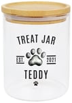 Personalised Memento Company Message Pet Treats Storage Glass Jar With Lid