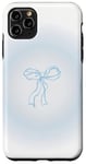 Coque pour iPhone 11 Pro Max Bleu clair Aura Soft Girl Ruban Bow Coquette Esthétique