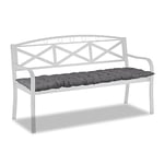 Relaxdays Coussin de Banc de Jardin, avec Attaches, pour Chaise Longue, Polyester, H x L x P : 7 x 157 x 50 cm, Gris