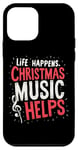 iPhone 12 mini Cute Musical Christmas Life Happens Christmas Music Helps Case