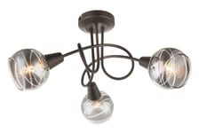 Plafonnier led luminaire éclairage métal bronze verre salon salle à manger chambre