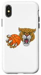 Coque pour iPhone X/XS Dessin animé de basket-ball Cougar Panther Puma Cat