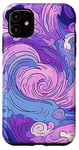 iPhone 11 Swirl Purple Color Illustration Pattern Abstract Art Case