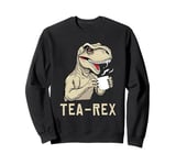 Funny Tea Rex Tee Dinosaur Design Tea Drinking Lover Graphic Sweatshirt