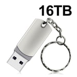 Clé USB 2023 en métal de 16 To,8 To,4 To,2 To,mémoire SSD portable haute vitesse,3.0 - Type silver 16TB