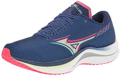 Mizuno Wave Rebellion pour Hommes, Blue Paradise Pink, 44 EU