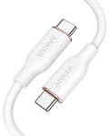 Anker Câble USB-C vers USB-C, câble 643 100 W, 1,8 m, USB 2.0 de type C, charge rapide pour MacBook Pro 2020, iPad Pro 2020, iPad Air 4, iPad Mini 6, Galaxy S21, Pixel, Switch (blanc nuage)