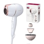 Philips Sèche-cheveux Prestige - Technologie SenseIQ personnalisée pour la protection contre la surchauffe, capteur infrarouge, technologie ionique, diffuseur et buses de coiffage inclus (modèle