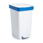 TATAY Recycling and Kitchen Waste Bin with pedal-operated opening, capacity 25 litres. Ergonomic design, narrow and high, perfect for optimizing space. Made of polypropylene. Measures 26 x 36 x 47 cm