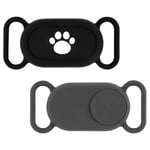 Rumyve 2pcs Waterproof Anti-Loss Protective Cover,Dog Collar Holder for Samsung Smart Tag 2,Tracker Accessories,Suitable for Cats and Dogs(Black&Grey)