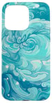 iPhone 15 Pro Max Swirl Blue Color Illustration Pattern Abstract Art Case