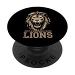 Visage de lion drôle Meme Lions Citations Just A Man Who Loves Lions PopSockets PopGrip Adhésif