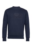 GANT Reg Tonal Shield C-Neck Sweat Blå