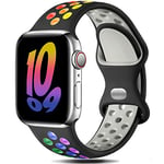 Gulemfy Compatible avec Apple Watch Bracelet - Sport Bracelet 44mm 42mm 45mm 49mm 38mm 40mm 41mm, Homme Femme Bracelet Silicone Respirant pour iWatch Series SE 8 7 6 5 4 3 2 1 Ultra