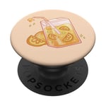 Kawaii Boîte à jus d'orange Esthétique Japonais Mignon Rétro Design PopSockets PopGrip Adhésif