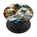 Fantasy Cute Tea Girl Sakura PopSockets PopGrip Adhésif