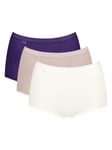 Sloggi Womens Basic+ Maxi 3 Pack Briefs - Purple Polyamide - Size Medium