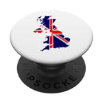 Drapeau carte du Royaume-Uni PopSockets PopGrip Adhésif