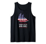 Sailing Yacht Regatta American Flag USA Patriot Tank Top