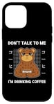 Coque pour iPhone 12 mini Bear Don't Talk To Me I'm Drinking Coffee Style japonais