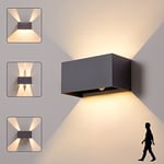 CELAVY LED Applique Murale Extérieur Intérieur avec Détecteur de Mouvement, IP65 Étanche Luminaire Extérieure, Moderne Lampe Mural 3000K, Réglable Éclairage Lumière d'Extérieur, Anthracite