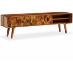 Meuble télé buffet tv télévision design pratique bois massif de sesham 140 cm