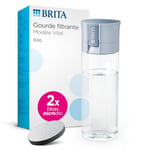 BRITA Gourde filtrante Vital Bleu Clair (0,6 L) réduit Le Chlore, Les Particules Fines ≥ 15 µm, Certains pesticides, herbicides et Hormones. Préserve Les minéraux tels Que Le Calcium et Le magnésium