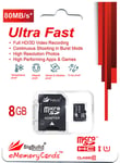 8GB microSD Memory card for Praktica Luxmedia WP240 Camera, Class 10 80MB/s