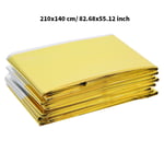 5x Outdoor Waterproof Emergency Survival Heat Reserve Reflective Blanket(Gold)s