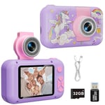 Kids Camera Toys for 3 4 5 6 7 8 9 10 11 12 Year Old Girls/Boys,Kids Digital Camera for Toddler,Christmas Birthday Festival Gifts for Kids,Video Selfie Camera for Kids with 32GB TF Card