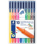 Staedtler Triplus Fineliner Pen Assorted Desktop Pack of 10