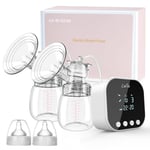 Lulia Electric Breast Pump, Double Breast Milk Pump 4 Modes & 9 Levels, Strong Suction and Pain Free Breastfeeding Pump, Anti-Backflow, BPA Free