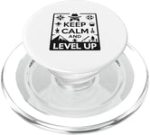 Keep Calm and Level Up Gamer pour les joueurs amusants PopSockets PopGrip pour MagSafe