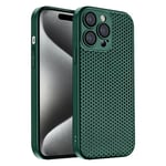 Rdyi6ba8 Ultra Mince Coque Compatible avec iPhone 15 Pro Max [1000 Trous Respirables] - Housse en PC - Dissipation de la Chaleur Étui pour iPhone 15 Pro Max - Vert