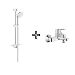 Mitigeur baignoire Grohe bauloop et douchette + barre de douche + porte savon Grohe Tempesta