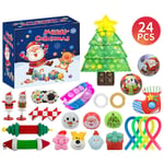 Julnedräkning 24 dagar Adventskalender 2024 Fidget Sensoriska Leksaker Blind Box Barn Julklapp