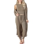 Ensemble De Pyjama Pour Femme, Ensemble De Tenues Pour La Maison, Automne-Hiver, Ensemble De Vêtements De Détente 3 Pièces, Ensemble Gilet, Pantalon, Cardigan