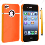 Housse Coque Rigide Silver-Line chrom� Orange  pour Iphone 4S 4 + Stylet