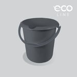 Poubelle polyvalente ECO (eau ou poubelle) avec échelle de mesure intégrée et poignée ergonomique, 10 l, Mika, gris