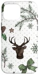 iPhone 16 Pro Max Green Aesthetic Christmas Decor With Happy Dots And Reindeer Case